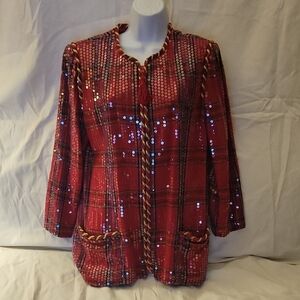 Vintage Womens Plaid 1980's Jacket Size 12